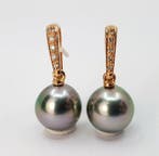 Oorbellen - 14 karaat Roségoud - 0.08ct. tw. - 10×11 mm, Nieuw