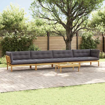 vidaXL 5 Stuk Garden Pallet Sofa Units Massief Acaciahout, Tuin en Terras, Verzenden, Nieuw, 5 zitplaatsen