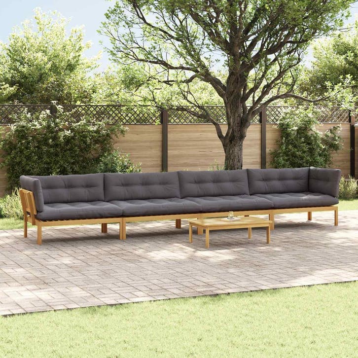 vidaXL 5 Stuk Garden Pallet Sofa Units Massief Acaciahout, Tuin en Terras, Tuinsets en Loungesets, Nieuw, 5 zitplaatsen, Verzenden
