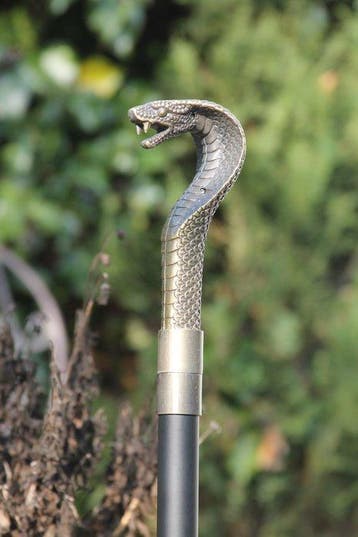 Wandelstok - cobra slang - Messing