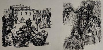 Hans Böttcher (1897–1986) - Totenköpfe zu verkaufen, ink