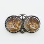 Zonder minimumprijs - Broche Zilver - In Memoriam ca. 1880, Sieraden, Tassen en Uiterlijk, Antieke sieraden