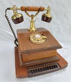 Sitel - Analoge telefoon - Hout, Messing - retro telefoon, Antiek en Kunst