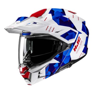 HJC i80 Roki Wit Rood Blauw Adventure Motorhelm, Motoren, Nieuw met kaartje, HJC, XXL, Heren