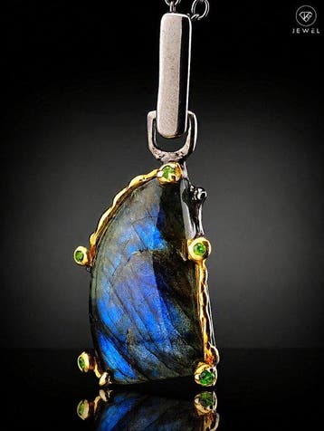 Blue Flash Labradoriet Sieraden - 925 Sterlingzilver Hanger