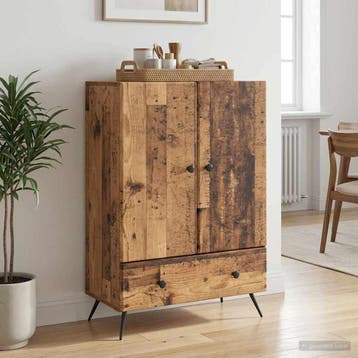 vidaXL Dressoir Oud hout 66 x 34,5 x 95 cm Bewerkt hout, Verzenden, Nieuw, Overige houtsoorten, Minder dan 50 cm