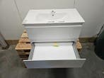 Badmeubel 80 x 46 cm glans wit met keramische wastafel met 1, Ophalen of Verzenden, Nieuw, Bad