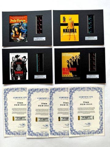 Quentin Tarantino – Rare Set of 4 Mounted 35mm Film Cells –, Nieuw