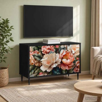 vidaXL Tv-meubel BORNE 69 x 33 x 50,5 cm Zwart eiken Bewerkt, Minder dan 50 cm, Verzenden, Nieuw, Minder dan 100 cm