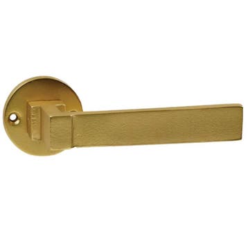 Deurklink Jolie Anvil op rond rozet antiek goud, Verzenden, Nieuw