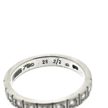 Witgouden Desiree rijring met diamanten; 0,28 ct., Gebruikt, Ophalen of Verzenden, 17 tot 18, Met edelsteen