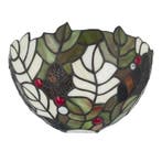 Tiffany wandlamp – Hulstbladmotief – B 25 × H 14 cm (Art., Verzenden, Nieuw