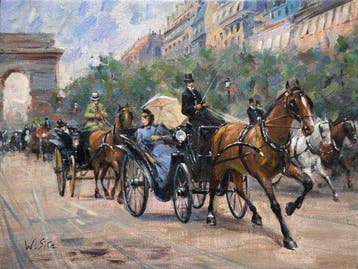 Walter Sita (XX) - Paris - Rencontre sur les Champs Elysées, Antiek en Kunst