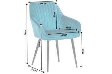 Elegante armleuningstoel TURIJN turquoise fluweel met, Ophalen of Verzenden, Nieuw
