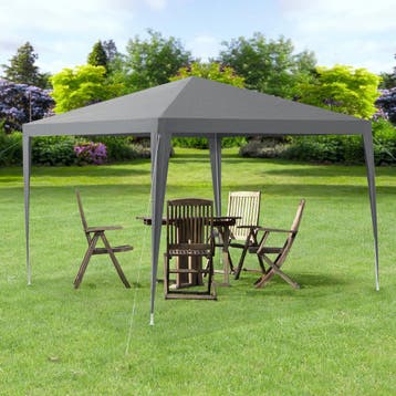 Paviljoen partytent waterdicht 3x3x2,55 m donkergrijs, Verzenden, Nieuw