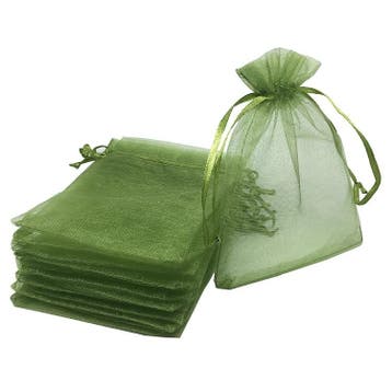 Organza Zakjes - 10x15 cm - Olijfgroen - 50 Stuks -, Verzenden, Nieuw