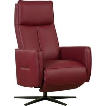 Leren elektrisch relaxfauteuil Honor - Massif Rubino, Nieuw, Ophalen of Verzenden, Modern, 50 tot 75 cm