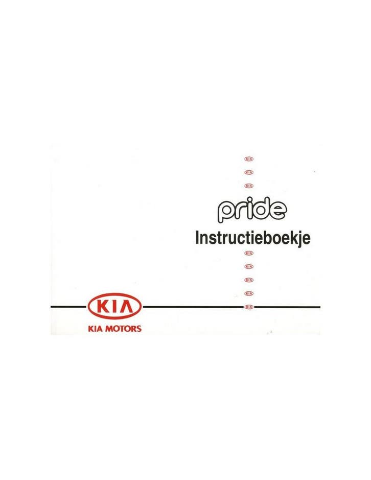 1995 KIA PRIDE INSTRUCTIEBOEKJE NEDERLANDS, Auto diversen, Handleidingen en Instructieboekjes