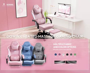 Gamingstoel met Massage, Verwarming, Voetsteun en Comfort, Verzenden, Nieuw, Stof