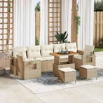 vidaXL Tuin Sofa Set 10 pcs Beige poly rattan, Tuin en Terras, Tuinsets en Loungesets, Verzenden, Nieuw, Rotan, Meer dan 8 zitplaatsen