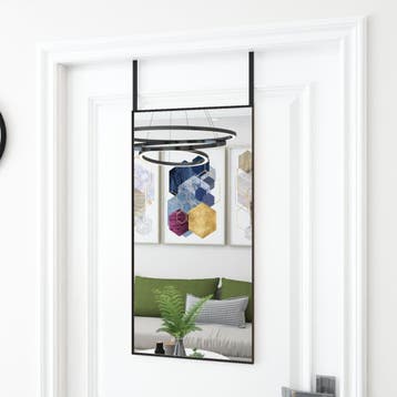 vidaXL Deurspiegel 40x80 cm glas en aluminium zwart, Huis en Inrichting, Woonaccessoires | Spiegels, Verzenden, Nieuw