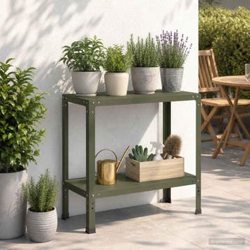 vidaXL Planttafel 100 x 40 x 80 cm Gepoedercoat staal, Verzenden, Nieuw