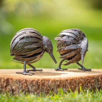 Figuur - Twee kiwi vogels (2) - Metaal