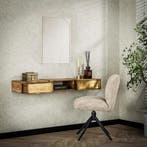 Fraaai Kelsie kaptafel 2L - brass/massief mango bruin -, Ophalen of Verzenden, Nieuw, Bruin