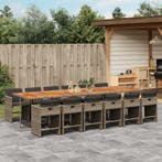 vidaXL 13-delige Tuinset met kussens poly rattan grijs, 2 zitplaatsen, Nieuw, Tuinset, Verzenden
