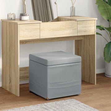 vidaXL Kruk Lichtgrijs 41 x 41 x 40 cm Stof en Geëngineerd, Verzenden, Nieuw