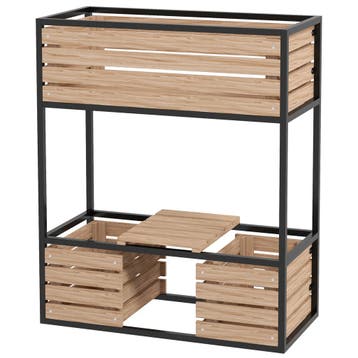 Verhoogd Houten Bloembed 2-traps Bloembak Met Plank Verhoogd, Tuin en Terras, Verzenden