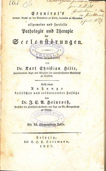 Jean-Etienne Dominique Esquirol - Pathologie und Therapie