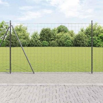 vidaXL Euro-hek met betonnen voetstuk 10 x 1,4 m PVC-Coated, Verzenden, Nieuw, IJzer