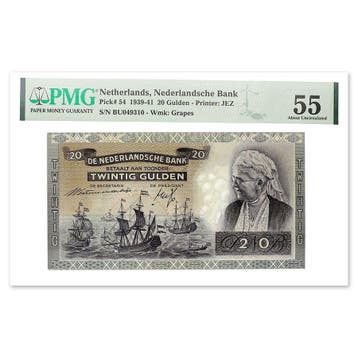 20 Gulden Emma 1939 PMG 55, Verzenden