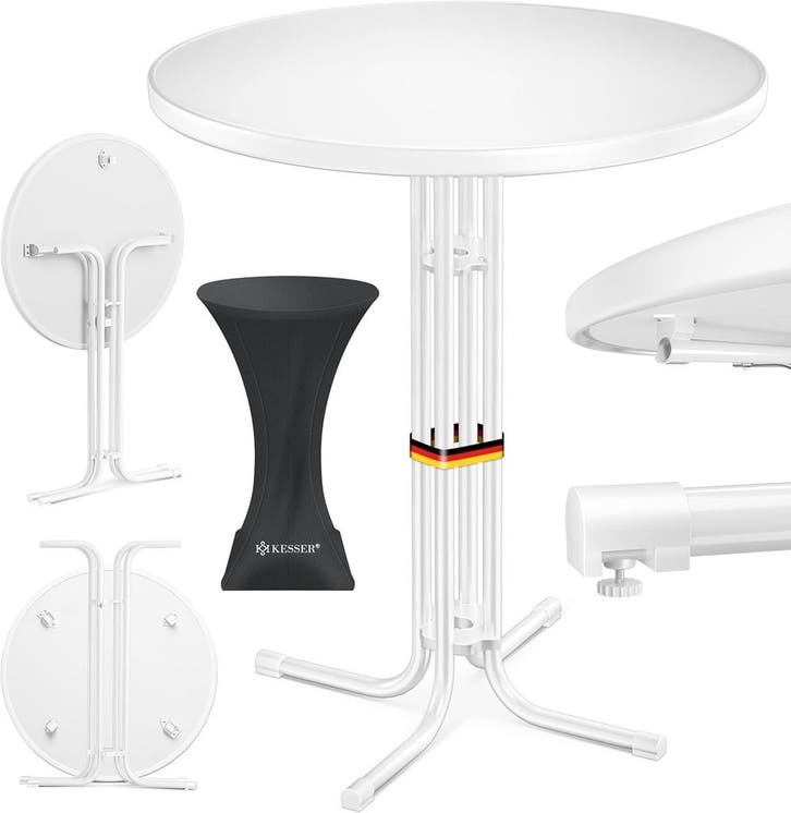 Statafel - Bartafel - Partytafel - 70 cm- Wit - KESSER®, Caravans en Kamperen, Kampeermeubelen, Zo goed als nieuw, Verzenden