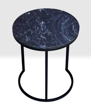 Stoere design XXL - Bijzettafel - Staal, Graniet - Diameter