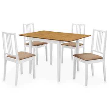 vidaXL 5-delige Eethoek MDF wit, Verzenden, Nieuw