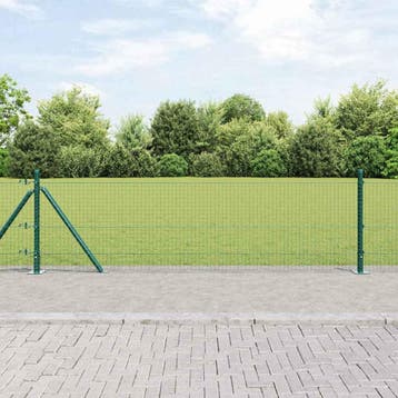 vidaXL gelast draadhek met betonnen voetstuk 100 x 0,6 m, Verzenden, Nieuw, IJzer