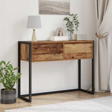 vidaXL Bijzettafel Oud Hout 100 x 36 x 75 cm Bewerkt hout, Verzenden, Nieuw, 60 cm of meer