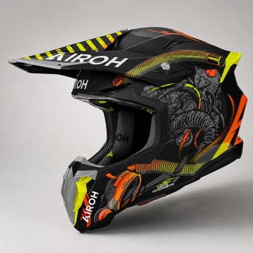 Airoh Twist 3.0 Toxic Crosshelm Fluo Geel - MAAT M, Motoren, Airoh, Motorcrosskleding, Nieuw met kaartje, Heren