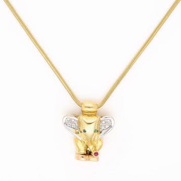 Ketting met hanger - 18 karaat Geel goud, Roségoud, Witgoud, Sieraden, Tassen en Uiterlijk, Antieke sieraden