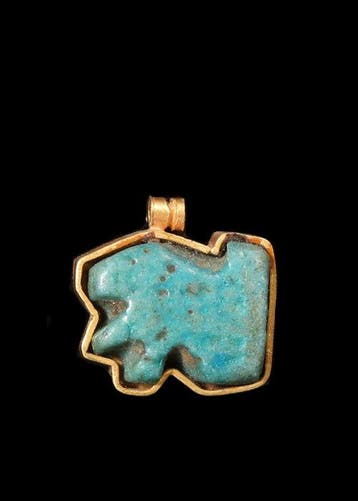 Oude Egypte, derde tussenperiode Faience Wedjat-amulet in
