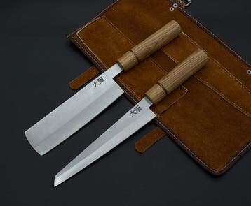 Japanese Style Kitchen Knife SET With Leather BAG Included -