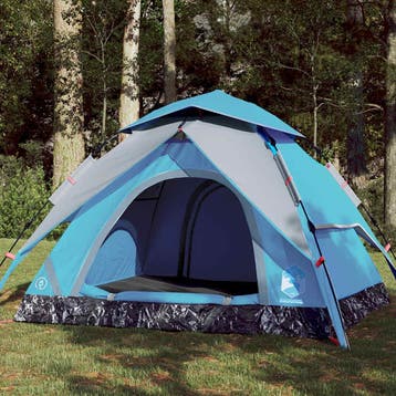 vidaXL Koepeltent 4-persoons snelontgrendeling blauw, Caravans en Kamperen, Tenten, Verzenden, Nieuw, Tot en met 2