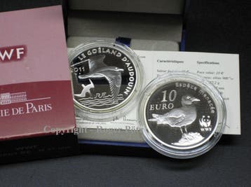 Frankreich 10 Euro zilver 2011 Wwf Korallenmoewe Pp Ovp rar, Verzenden