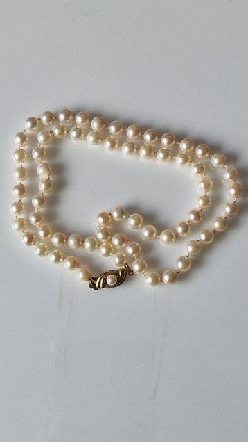 Halsketting - 14 karaat Geel goud Parel, Sieraden, Tassen en Uiterlijk, Kettingen, Nieuw