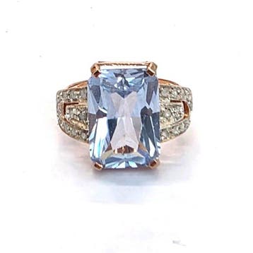 Zonder minimumprijs - Ring - 9 kt. Roségoud, Zilver Spinel -, Nieuw