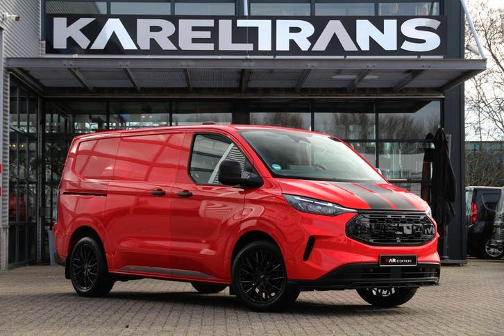Ford Transit Custom 2.0 TDCI 110, Auto's, Bestelauto's, Onderhoudsboekje, Lease, Zwart, Handgeschakeld, Financial lease, Rood