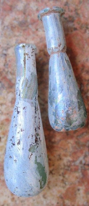 Oud-Romeins Glas Regenboog iriserende zilverblauwe