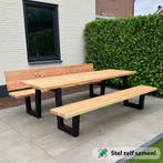 Picknicktafel douglas / Picknickset douglas met stalen frame, Ophalen of Verzenden, Nieuw, Rechthoekig, Hout